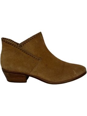 Jack Rogers Tan Suede Leather Ankle Boots Womens Size 7‎ Neutral Brown Booties